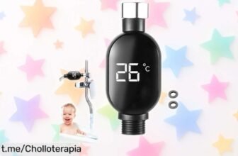 Termómetro de ducha que muestra la temperatura perfecta y se instala en 3 pasos, ahora a un precio increíble que no puedes dejar pasar, ¡tu baño te lo agradecerá!