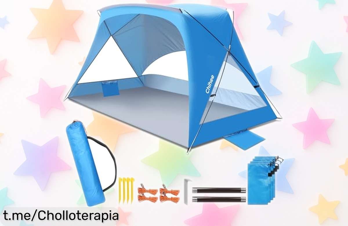 Tienda de playa Chihee con protección UV y ventilación perfecta: ¡chollazo que no puedes dejar escapar para disfrutar del sol sin preocupaciones!