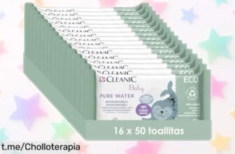 Toallitas húmedas Cleanic Baby Eco Pure Water en pack gigante de 800 unidades a precio loco: cuida la piel sensible de tu bebé y no te quedes sin ellas, ¡hazte con el tuyo ahora!