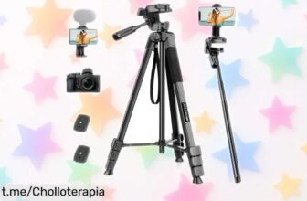 Trípode y palo selfie JOILCAN a 83 cm, súper estable con mando a distancia para fotos perfectas ¡Llévatelo ahora antes de que esta oferta se acabe!