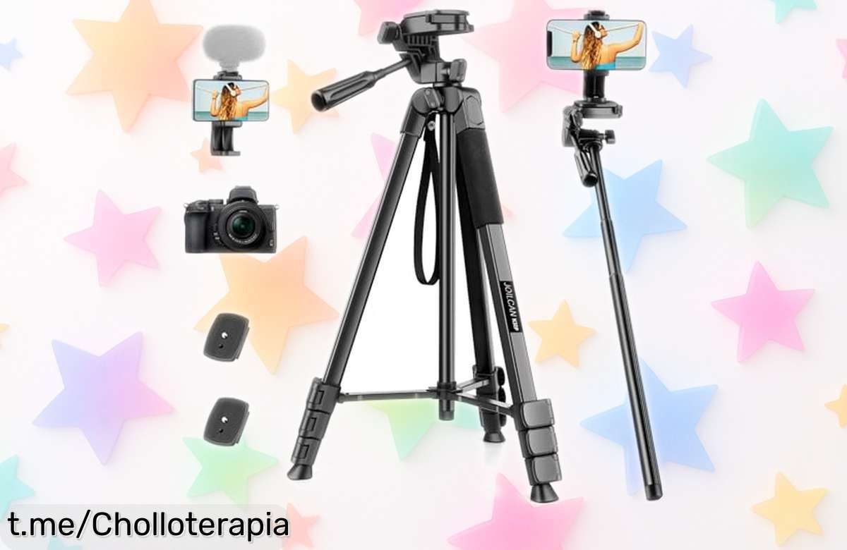 Trípode y palo selfie JOILCAN a 83 cm, súper estable con mando a distancia para fotos perfectas ¡Llévatelo ahora antes de que esta oferta se acabe!