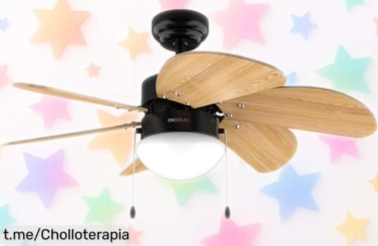 Ventilador de techo Cecotec EnergySilence Aero 360 con luz y aspas reversibles, ¡ahora a un precio rebajado que no se puede dejar escapar! Refresca tu hogar hoy mismo.