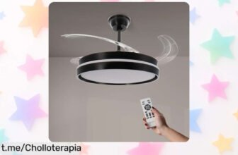 Ventilador de techo Mimotec Black Afar con mando y luz LED regulable a un precio loco, busca tu frescura sin ruido ¡No dejes pasar este super chollo!