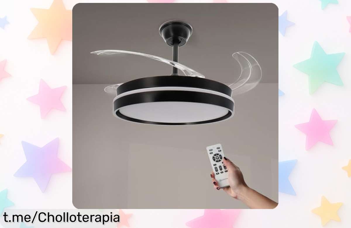 Ventilador de techo Mimotec Black Afar con mando y luz LED regulable a un precio loco, busca tu frescura sin ruido ¡No dejes pasar este super chollo!