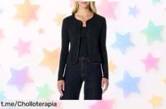 Versátiles conjunto de cárdigan y camiseta ajustada Amazon Essentials para mujer al mejor precio de escándalo que hará que cada look brille como nunca. ¡Cómpralo ya!