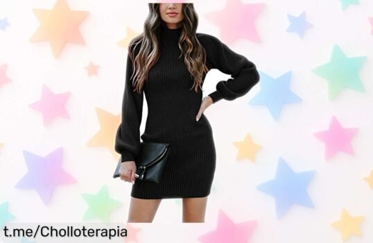 Vestido mini de punto Yageshark con manga larga y un ajuste increíble a precio rebajado, ¡no dejes escapar esta oportunidad para lucir espectacular y a la moda!