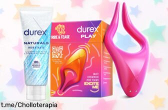 Vibrador estimulador Durex RIDE & TEASE con lubricante de 100 ml a precio loco, ¡sube la temperatura donde quieras y disfruta al máximo este chollo irresistible!