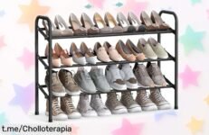 Zapatero metálico ajustable SONGMICS: ¡Organiza tus zapatos en un instante y aprovecha este ofertón que hará de tu hogar un lugar más ordenado!