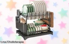 Escurreplatos de acero inoxidable MIMOCASA con caño giratorio 360º: ordena tu cocina y ahorra espacio a un precio espectacular que no vas a querer dejar pasar.