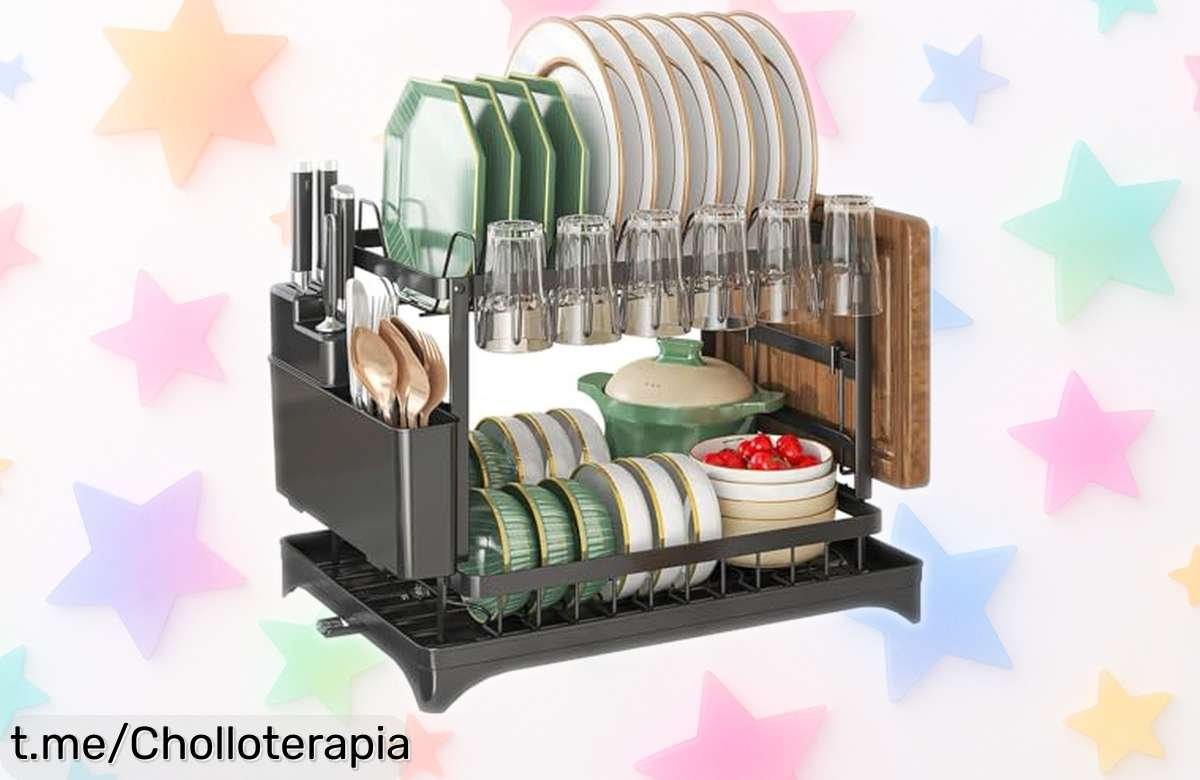 Escurreplatos de acero inoxidable MIMOCASA con caño giratorio 360º: ordena tu cocina y ahorra espacio a un precio espectacular que no vas a querer dejar pasar.