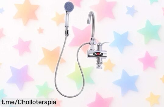 Grifo eléctrico con ducha y pantalla LCD: calienta el agua al instante y es giratorio 360º, ¡con un precio tirado que no puedes dejar escapar!