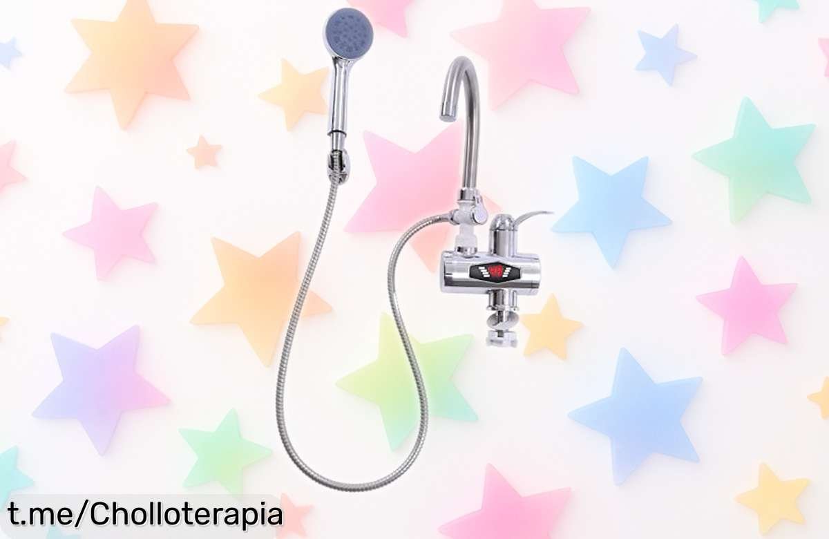 Grifo eléctrico con ducha y pantalla LCD: calienta el agua al instante y es giratorio 360º, ¡con un precio tirado que no puedes dejar escapar!