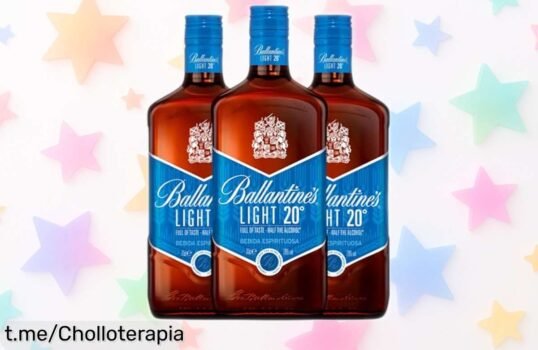 Pack de 3 botellas de whisky Ballantine’s Light 20º a precio loco, la ocasión perfecta para brindar con amigos. No te quedes sin compartir buenos momentos. ¡Apresúrate!