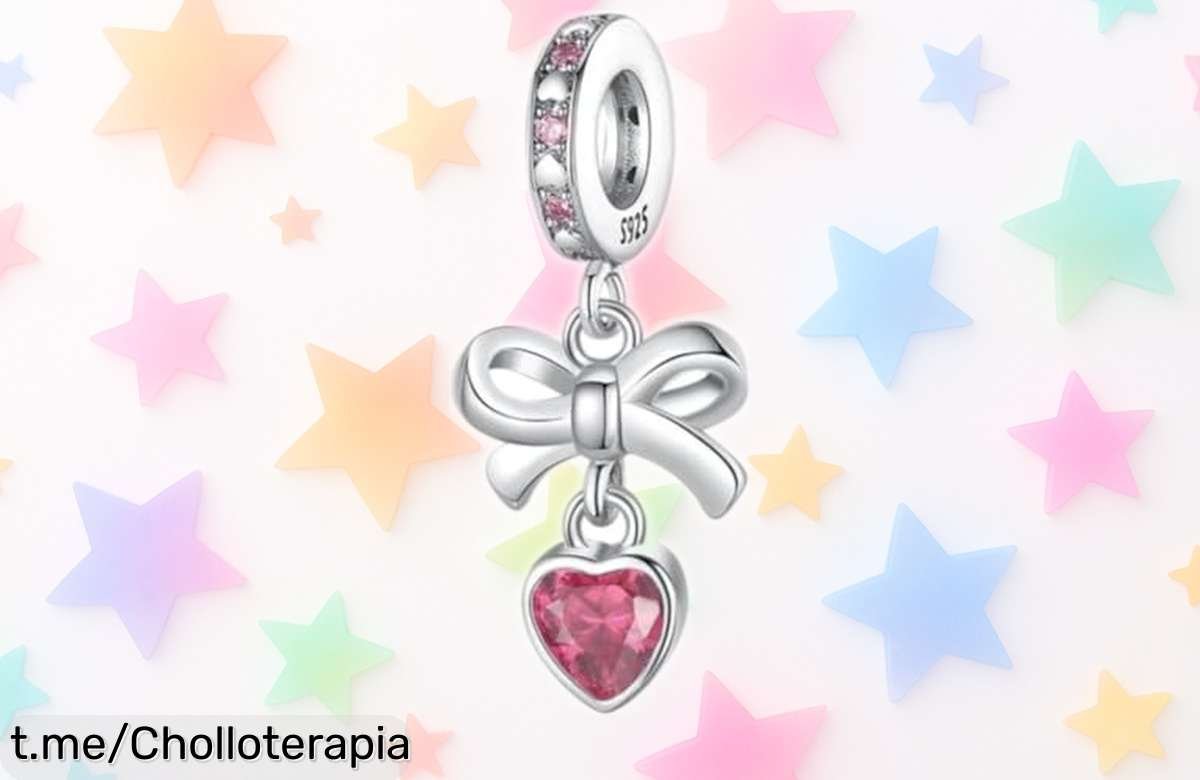 Abalorio de plata 925 con lazo y corazón para Pandora, un detallazo brillante que luce caro pero está a precio loco. ¡Hazlo tuyo antes de que se acabe!