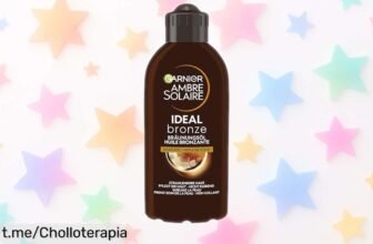 Aceite bronceador Garnier Ambre Solaire Delial para pieles morenas, oferta impresionante que hidrata y te envuelve en fragancia a coco. ¡No dejes pasar este chollo dulzón!
