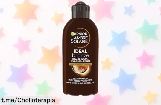 Aceite bronceador Garnier Ambre Solaire Delial para pieles morenas, oferta impresionante que hidrata y te envuelve en fragancia a coco. ¡No dejes pasar este chollo dulzón!