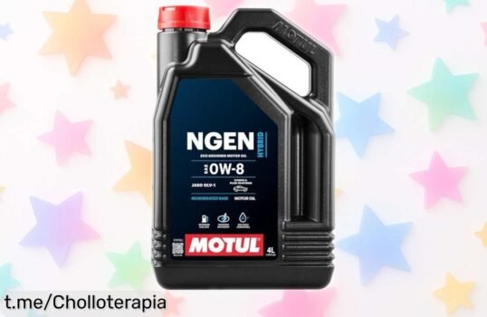 Aceite lubricante para motores híbridos Motul Ngen 0W8 de 4 litros a un precio regalado, arranca rápido y protege tu motor: ¡aprovecha esta oferta antes de que se agote!