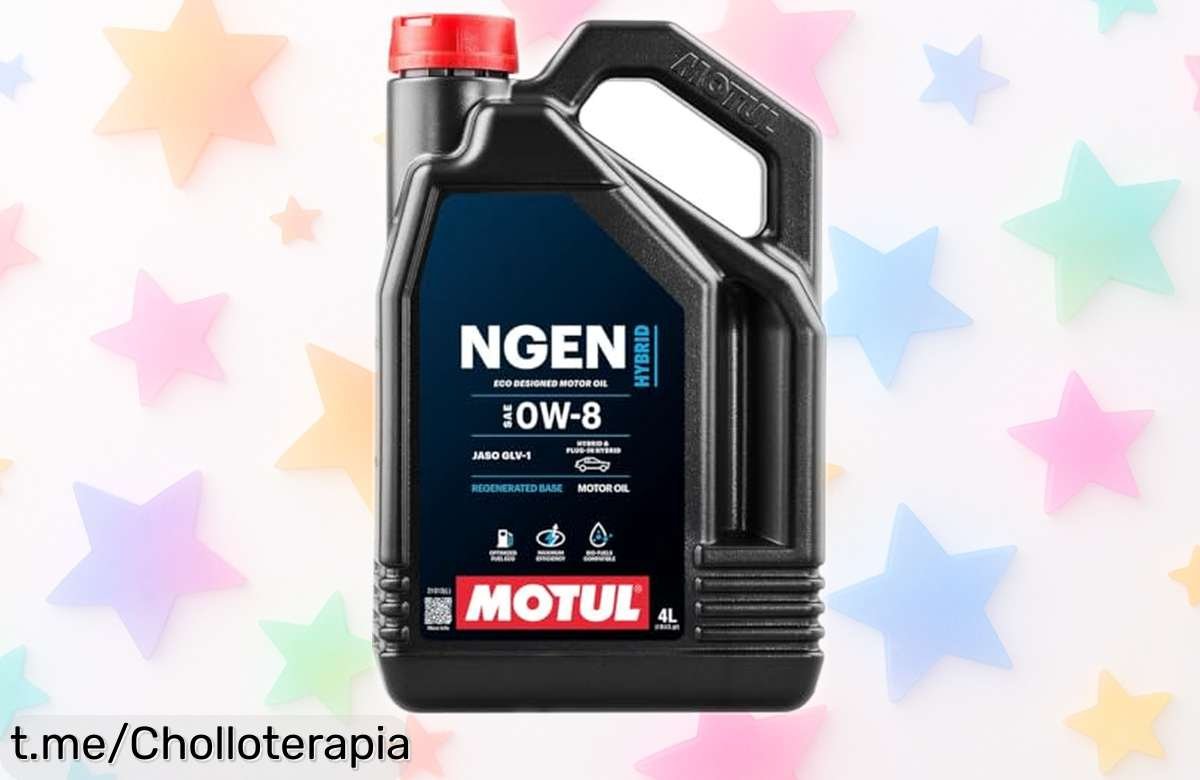 Aceite lubricante para motores híbridos Motul Ngen 0W8 de 4 litros a un precio regalado, arranca rápido y protege tu motor: ¡aprovecha esta oferta antes de que se agote!