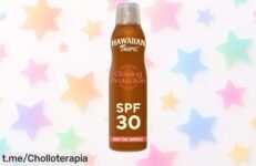 Aceite seco bronceador Hawaiian Tropic con SPF30: ¡ofertón ideal para lucir un moreno increíble mientras te mimas! Protege tu piel y disfruta del verano sin preocupaciones.
