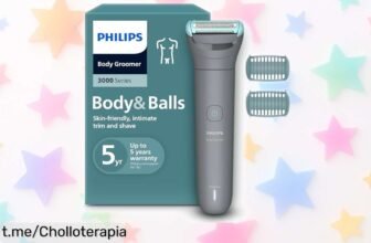 Afeitadora corporal Philips series 3000 a un precio loco: cuida tus zonas delicadas, es impermeable y dura hasta 80 min. ¡Atrévete a sentirte genial sin irritaciones!