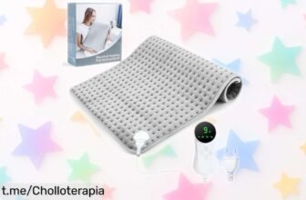 Almohadilla eléctrica lumbar con 9 niveles de calor y temporizador: ¡ofertón increíble que quita el frío en un plis! No te la pierdas, dale calor a tus días.