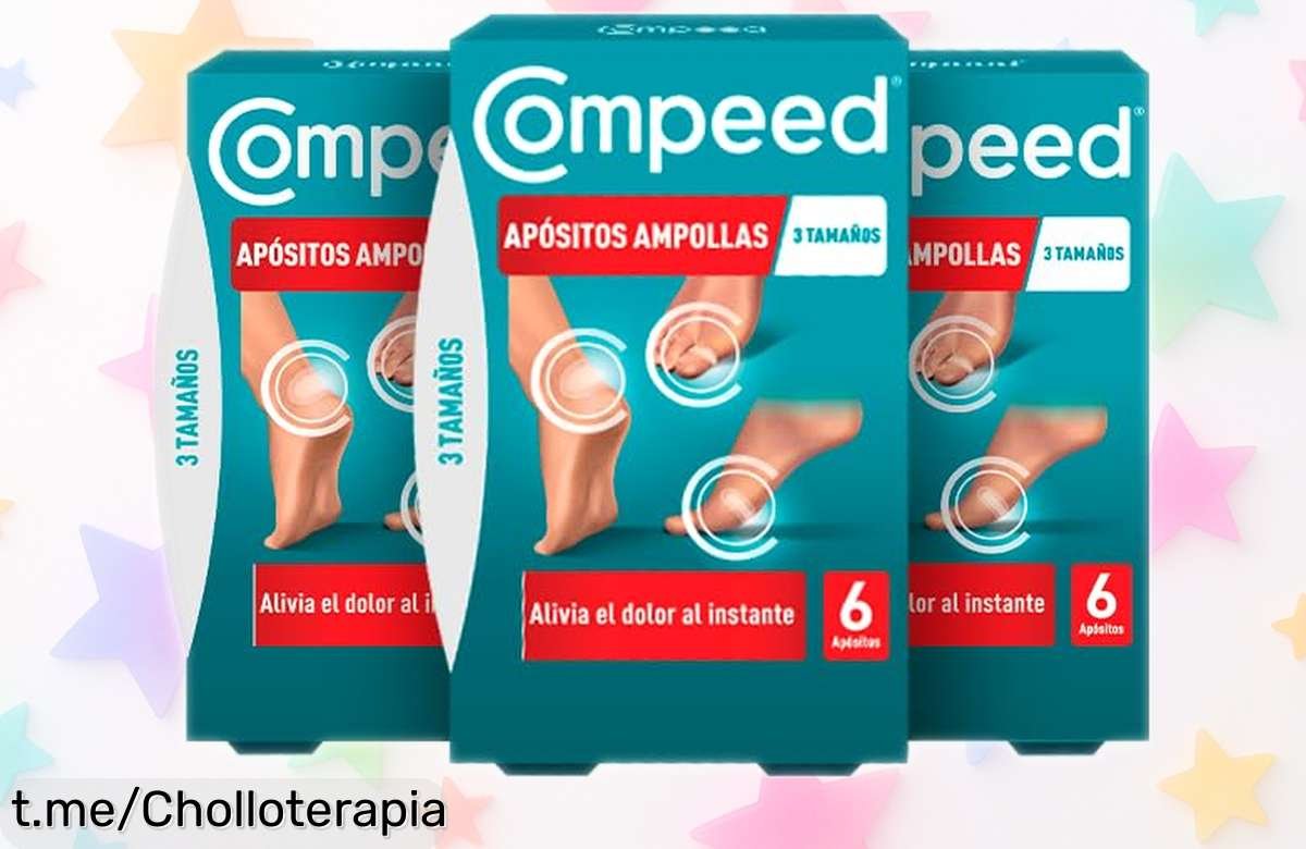 Ampollas hidrocoloides para rozaduras COMPEED, el ofertón que cura al instante y cuida tus pasos. ¡Dile adiós al dolor de pies y sal a disfrutar hoy mismo!