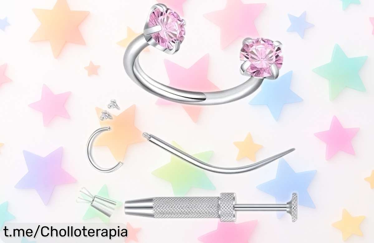 Anillo para la nariz con doble gema en herradura que brilla como nunca y aguanta cualquier plan, ¡no pierdas este chollazo lleno de estilo!