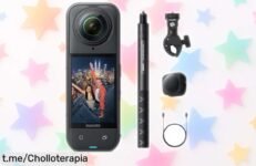 Aprovecha el pack motero de la cámara 360° Insta360 X5 y graba vídeos en 8K como un pro, ¡con precio que flipa! No dejes pasar esta oportunidad única para ser el rey del contenido.