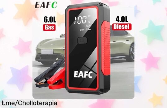 Arrancador portátil EAFC 2000A que carga móviles y enciende tu nevera ¡Precio de risa por tiempo limitado! No te quedes sin tu aliado para arrancar el coche al instante.