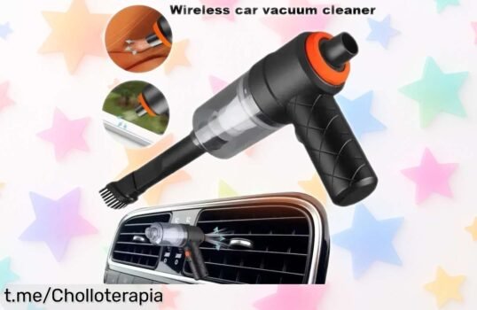 Aspirador de coche portátil con carga USB y 9000Pa, ¡imprescindible para un auto impoluto! Aprovecha este chollo que no se repite y disfruta de la limpieza sin cables.