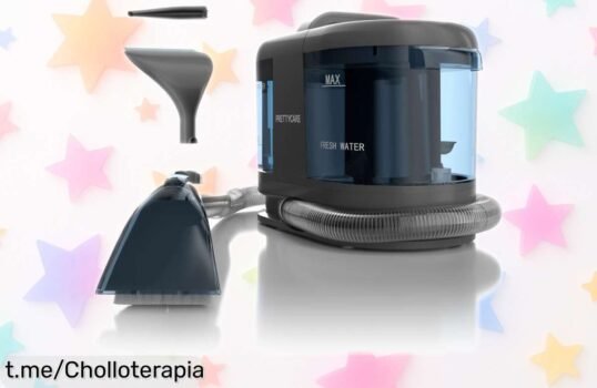 Aspiradora inalámbrica PrettyCare PC808 con manguera larga y doble tanque, ¡un ofertón que hará desaparecer las manchas de tu hogar al instante!