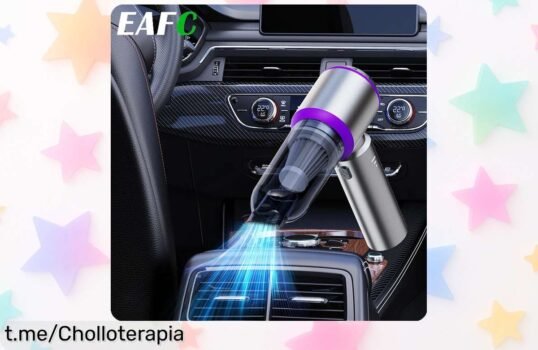 Aspiradora portátil para coche y casa con potente succión a precio de risa: limpia sin ruido ni líos. ¡Hazte ya con la tuya antes de que vuelvan los precios normales!