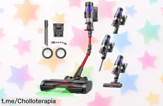 Aspiradora sin cable Ultenic que succiona de miedo y te libra del engorro, ¡super chollo con pantalla LED y cepillo antienredo! Limpia todo sin agacharte, no te lo pierdas.
