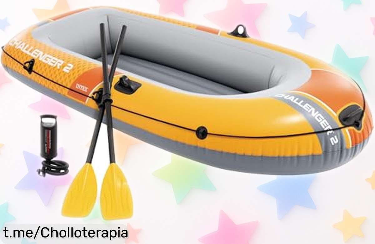 Barca hinchable Intex Challenger 2 para dos personas, ¡súper resistente y lista para tus escapadas al agua! No dejes pasar este chollo que no se repetirá.