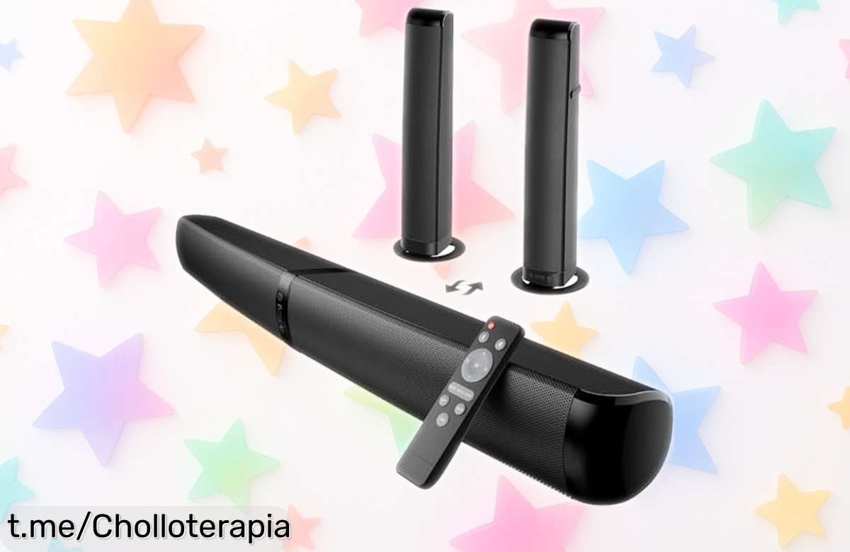 Barra de sonido GarageRock 2026 que se separa para un sonido envolvente increíble, ahora a precio loco y con Bluetooth 5.3. ¡No dejes pasar este ofertón que disfrutarás al máximo!
