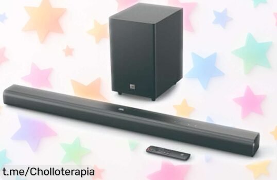 Barra de sonido JBL Cinema SB 550 con subwoofer: eleva tus películas a otro nivel con un precio loco, ¡haz que cada diálogo suene cristalino y disfruta del cine en casa ya!