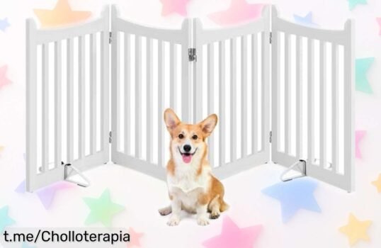 Barrera plegable para perros Yaheetech, aguanta saltos y se adapta a cualquier rincón, ¡ahora con un precio de escándalo que no querrás perderte! Mantén a tu peludo seguro y feliz.