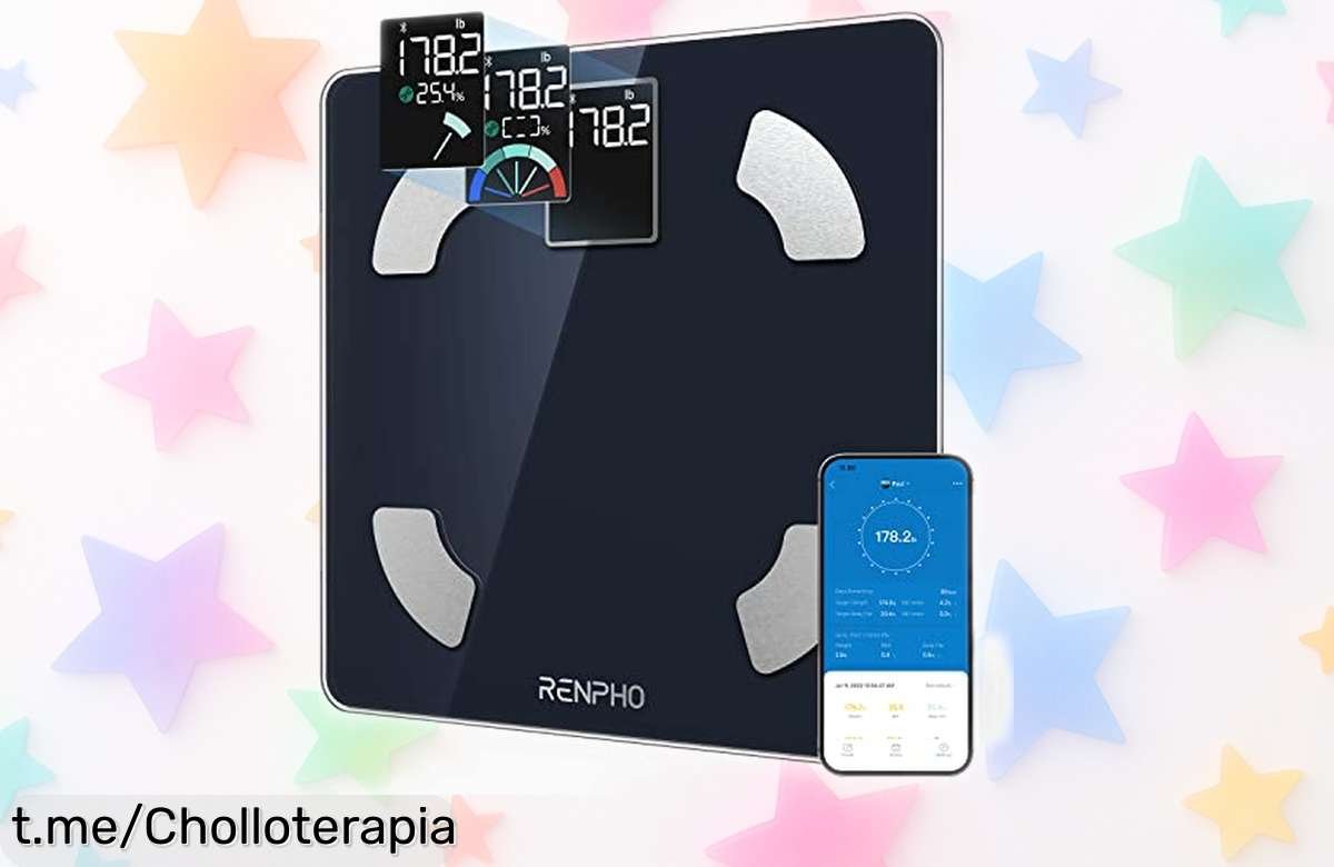 Báscula digital Renpho con Bluetooth y análisis en 13 funciones, un ofertón sorprendente que a tu familia le encantará ¡No te quedes sin ella y mejora tu salud ya!