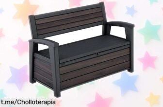 Baúl de exterior Keter Deco con acabado madera superrealista, una oferta que te ayudará a mantener todo ordenado y hermoso; ¡no dejes escapar este chollazo!