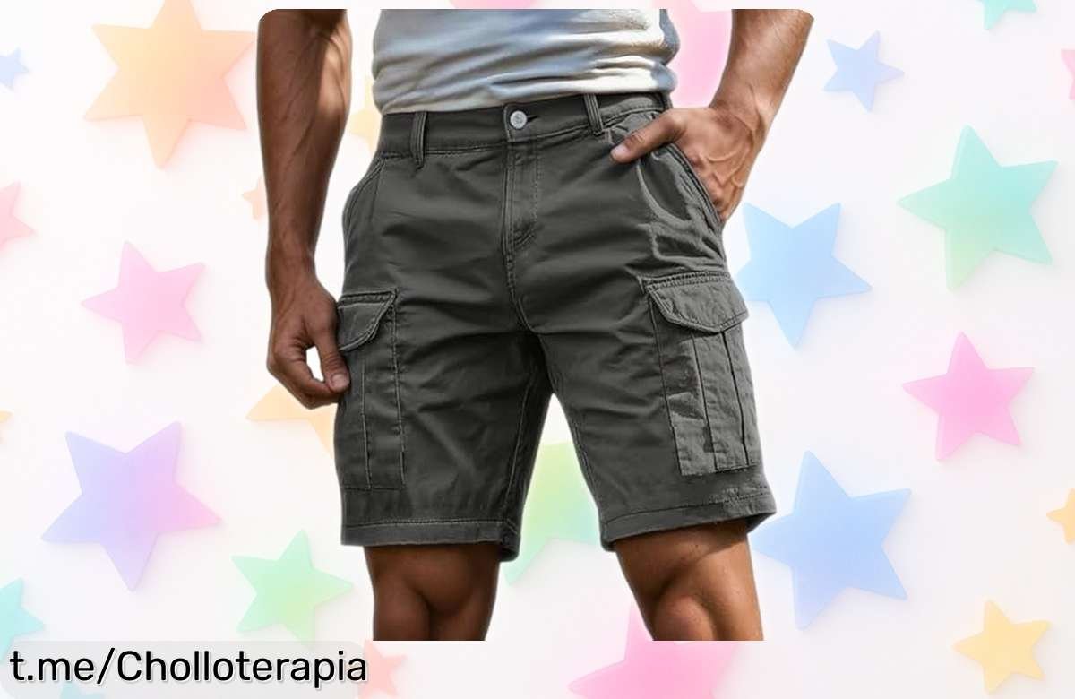 Bermudas de hombre con bolsillos XXL para deporte o relax, ¡un ofertón que no puedes dejar escapar si compras dos unidades ahora mismo!