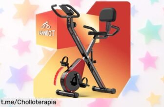 Bicicleta estática plegable VANNECT con monitor LCD y 16 niveles de resistencia a un precio rebajado, ¡haz del ejercicio en casa algo fácil y divertido antes que se agote!