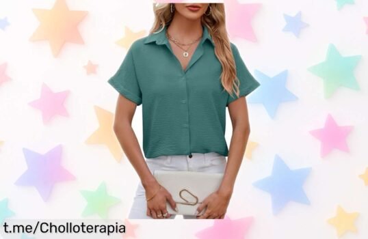 Blusa mujer con cuello en V y manga corta a un precio de escándalo, ¡no te quedes sin la tuya y luce espectacular en cualquier plan!