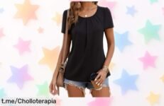 Blusa suelta y plisada de Zeagoo con estampado floral, ¡ofertón que no puedes dejar pasar! Renueva tu look diario a un precio loco y siente la diferencia en cada plan.