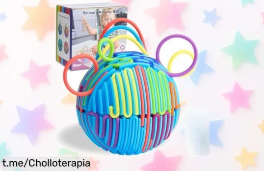 Bola de silicona con 16 cuerdas de colores para aliviar estrés y mejorar concentración, una oferta increíble que no puedes dejar escapar ahora mismo.