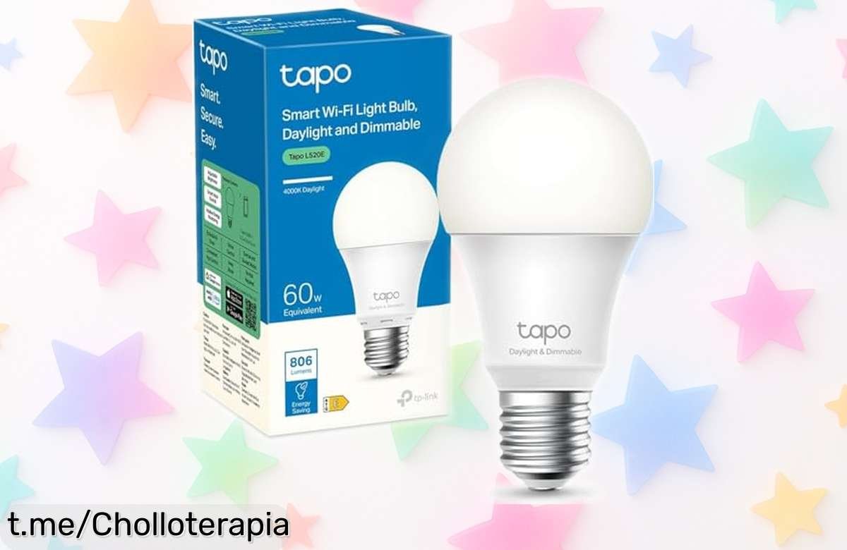 Bombilla LED inteligente Tapo TPLink L520E: Auténtico chollazo regulable con control por voz. ¡Luz a tu medida y a un precio que te hará sonreír!