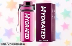 Botella de agua Mevoly para niños con tapón antifugas y frases motivadoras, ¡aprovéchala ya a un precio increíble que hará que beber más sea un juego!