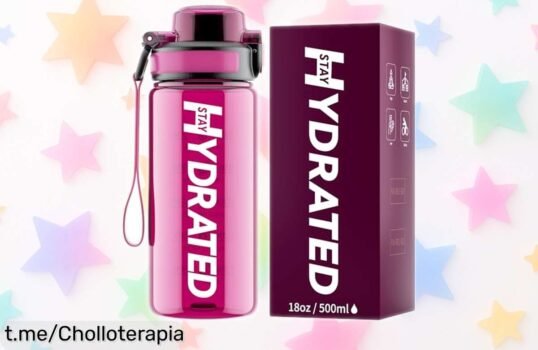 Botella de agua Mevoly para niños con tapón antifugas y frases motivadoras, ¡aprovéchala ya a un precio increíble que hará que beber más sea un juego!