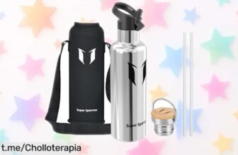Botella de agua Super Sparrow 1L con tapa de pajita; descubre el precio loco que hará sonreír a toda la familia en cada sorbo, ¡no te quedes sin ella!
