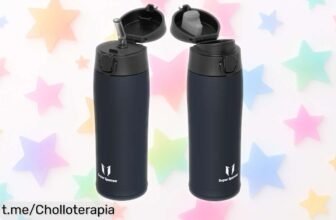 Botella de agua Super Sparrow para niños, ¡rebajada de precio loco! Ideal para bebidas frías o calientes durante horas. No te pierdas este chollo que alegra sus días y su hidratación.