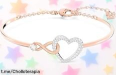 Brazalete infinito con corazón de Swarovski, diseño romántico y brillo que enamora a un precio de escándalo: ¡no te quedes sin el tuyo y sorprende hoy!